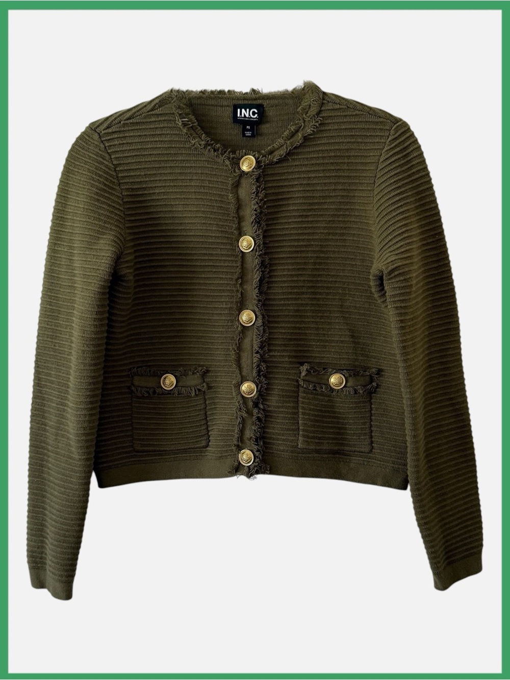 I.N.C. International Concepts Petite Yarn Blend Button-Down Cardigan Sweater